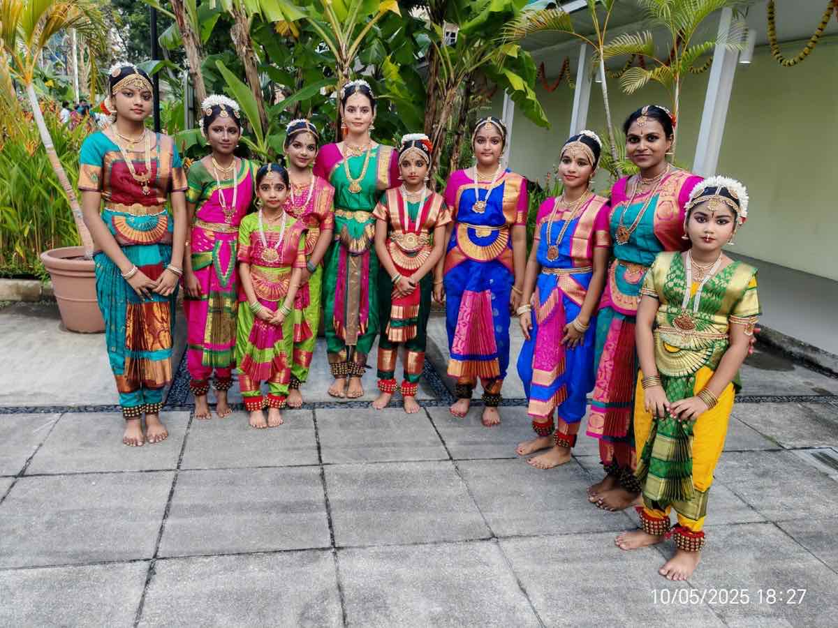 Bharathanatyam classical pose with full costume and makeup