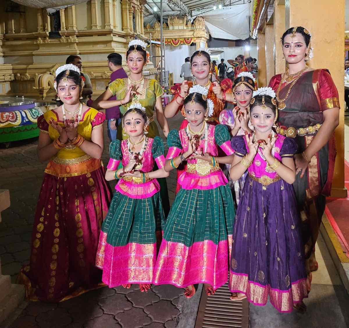 Children Bharathanatyam class at Aarudhra Dance School Singapore