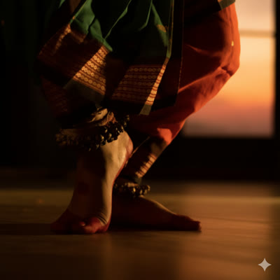 Bharathanatyam ankle bells — classical dance detail