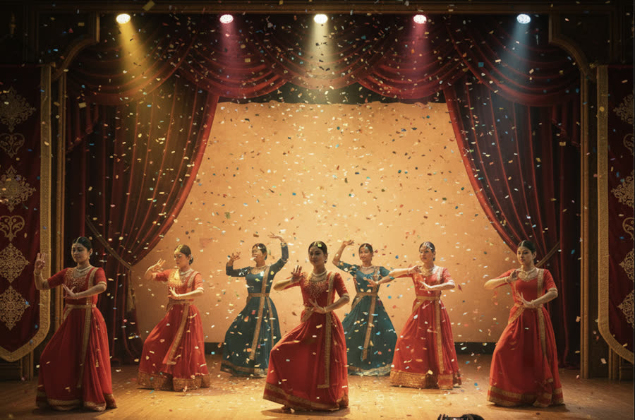 Arangetram performance training session at Aarudhra Dance School Singapore