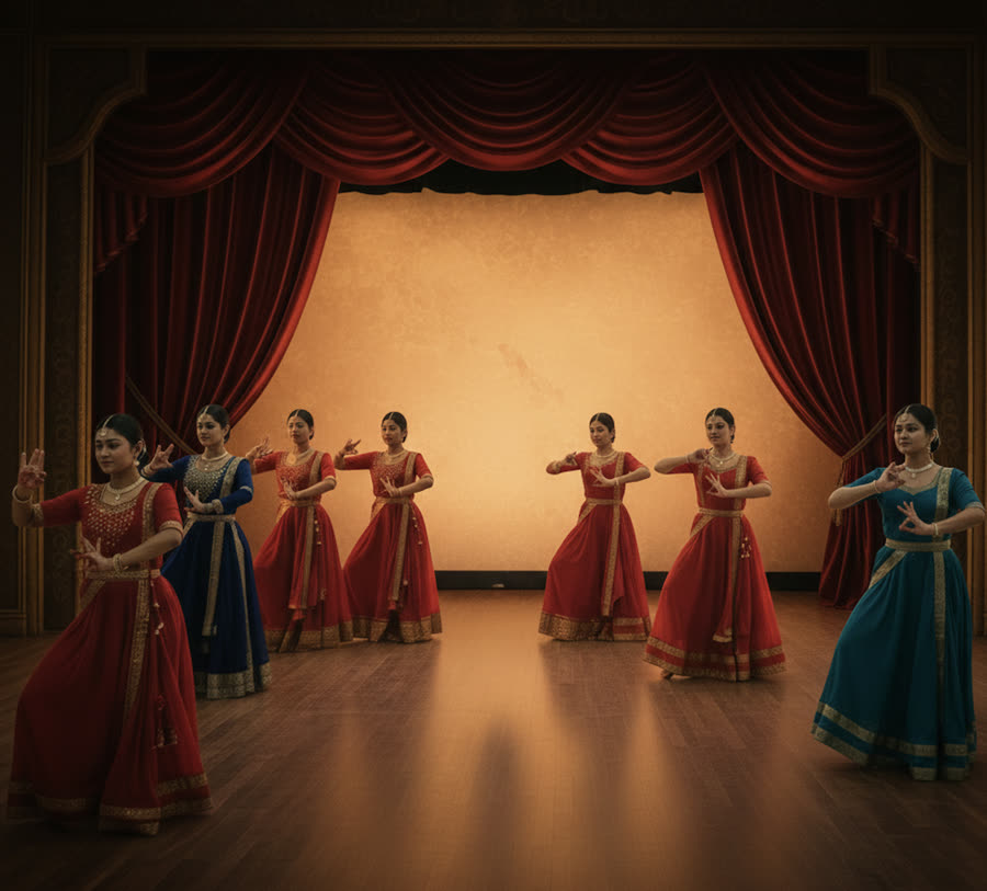 Semi-classical Indian dance performance by Aarudhra Dance School students Singapore